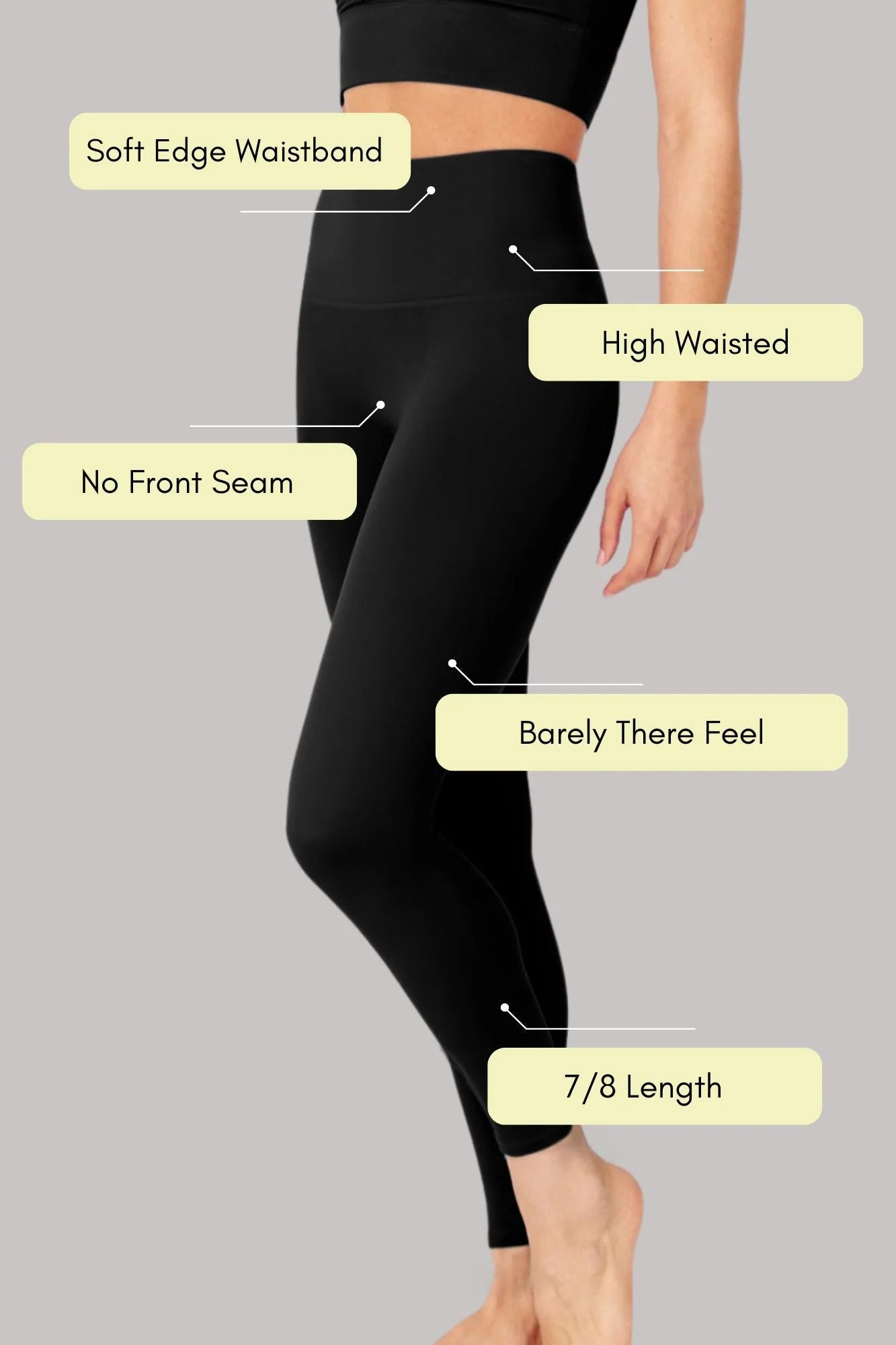 Elevate All Day Ultra High Waist 7/8 Legging - Black - by Born Nouli