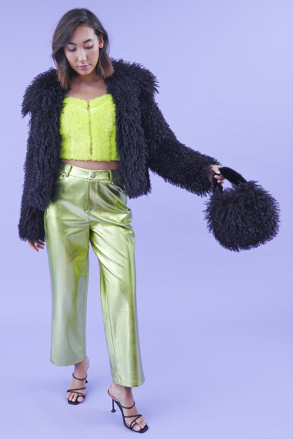 Bamboo Lyocell Knitted Faux Shearling Jacket - by Jayley