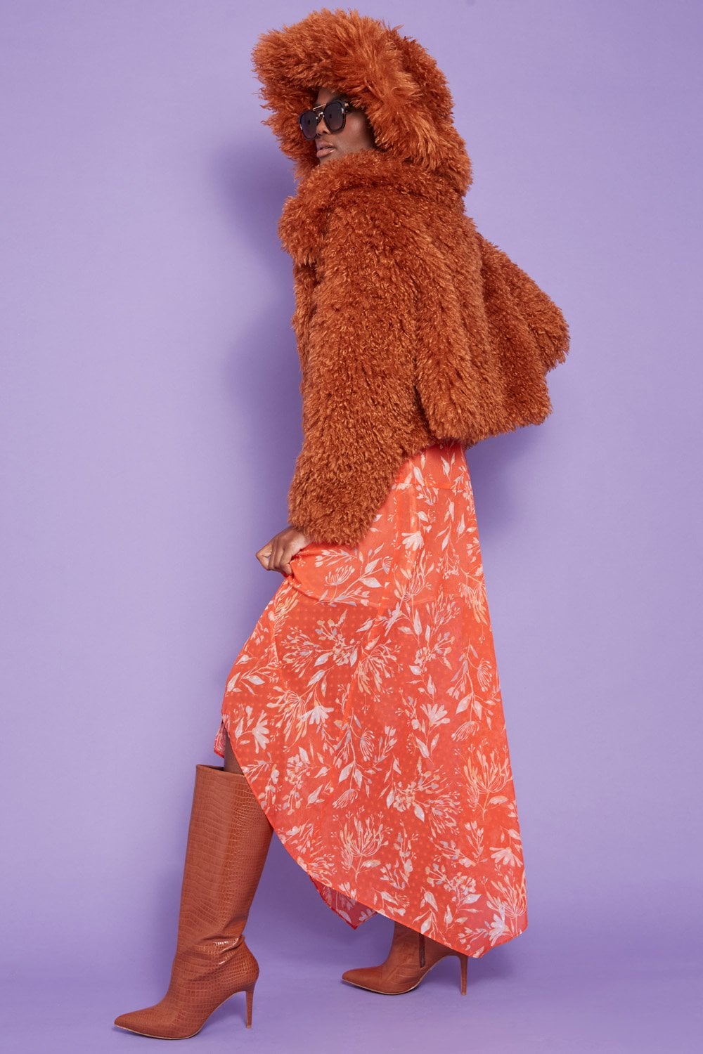 Bamboo Lyocell Knitted Faux Shearling Jacket - by Jayley