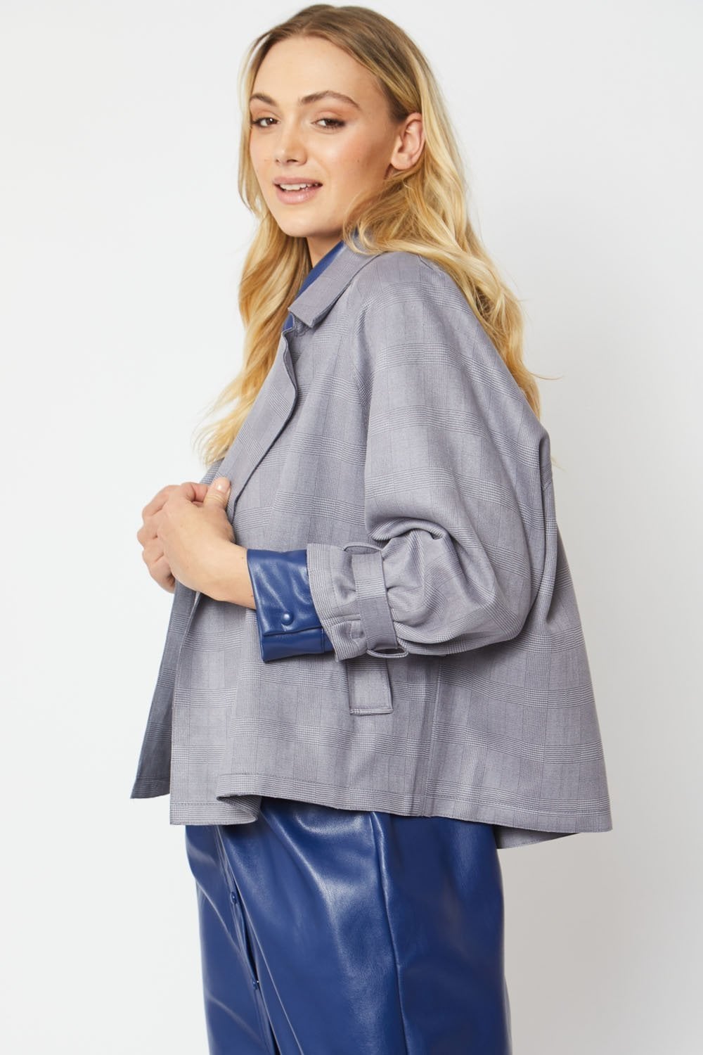 Faux Suede Trench - Grey