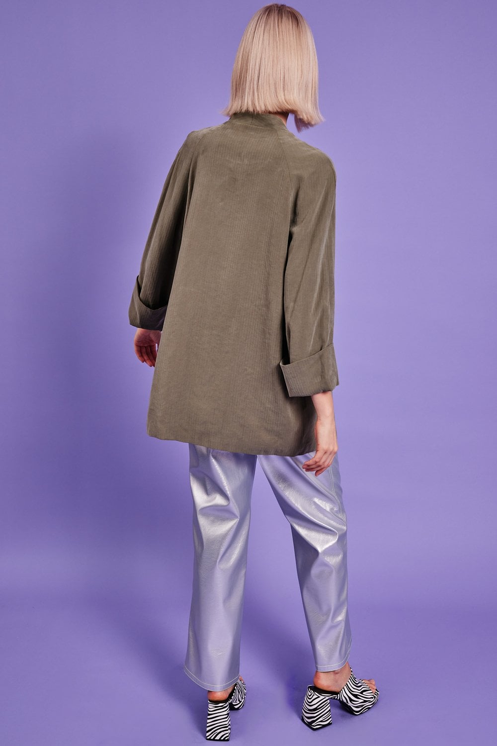 Mocha Silk Blend Kimono Jacket