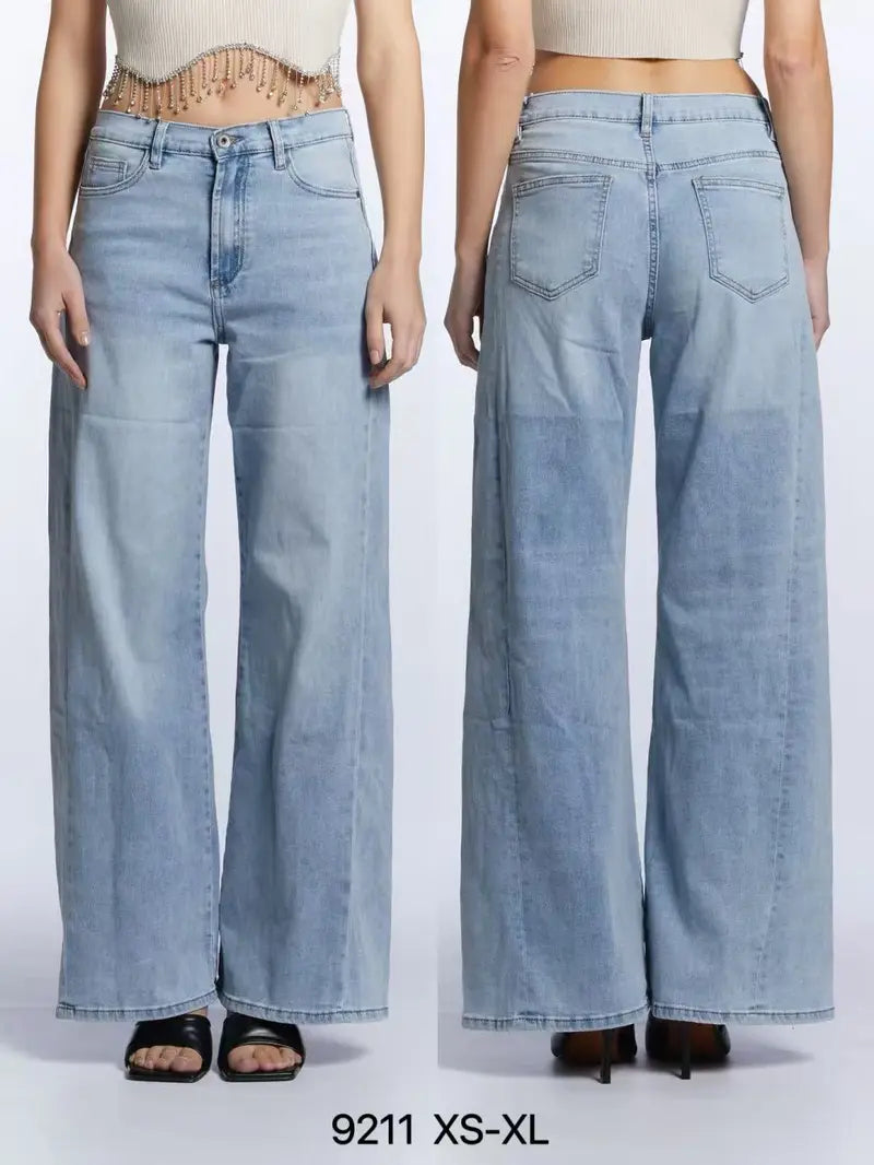Capo Soft Wide Leg Jeans - Light Denim
