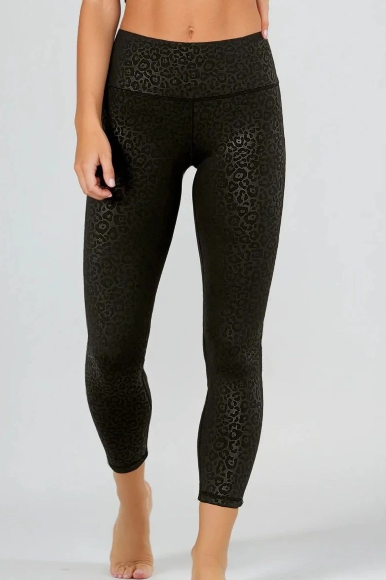 Jet Leopard High Waisted Legging 7/8 Legging - by Born Nouli