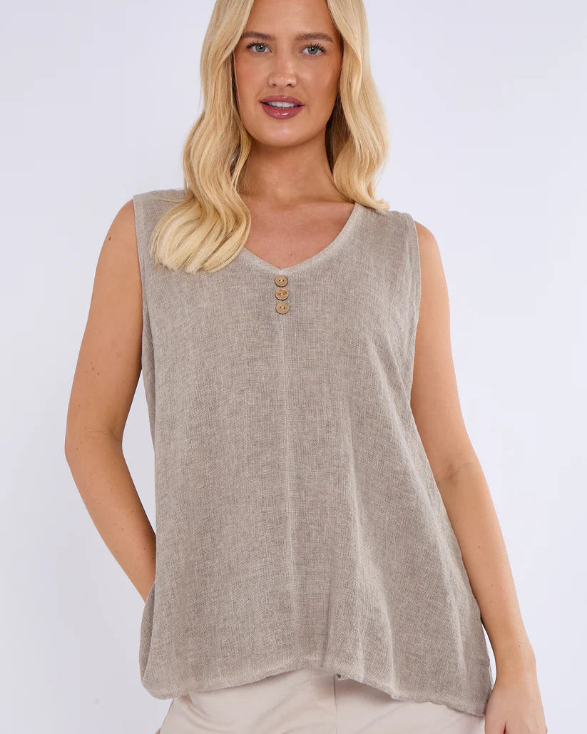 Kimmy Button Linen Top