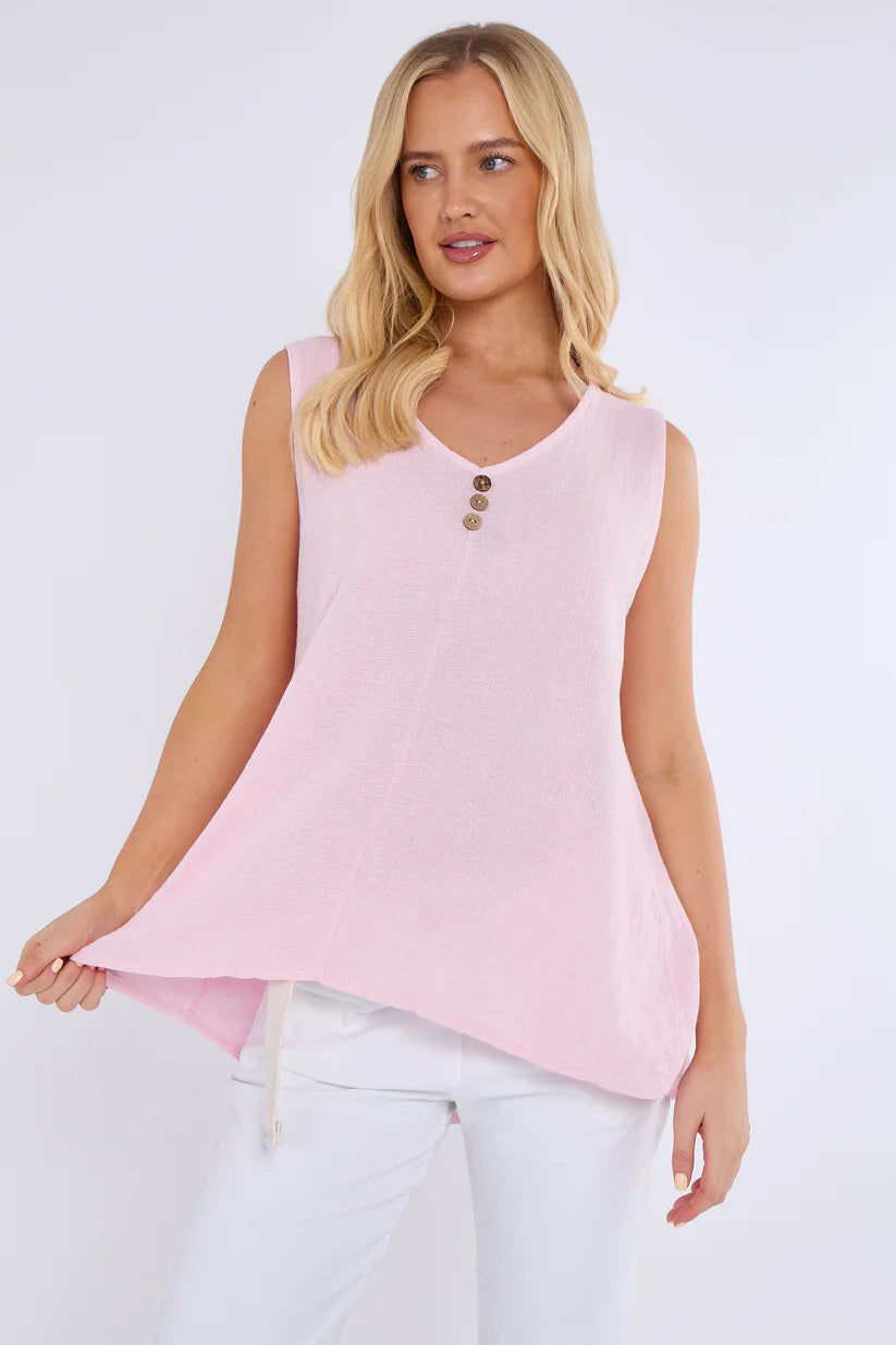 Kimmy Button Linen Top
