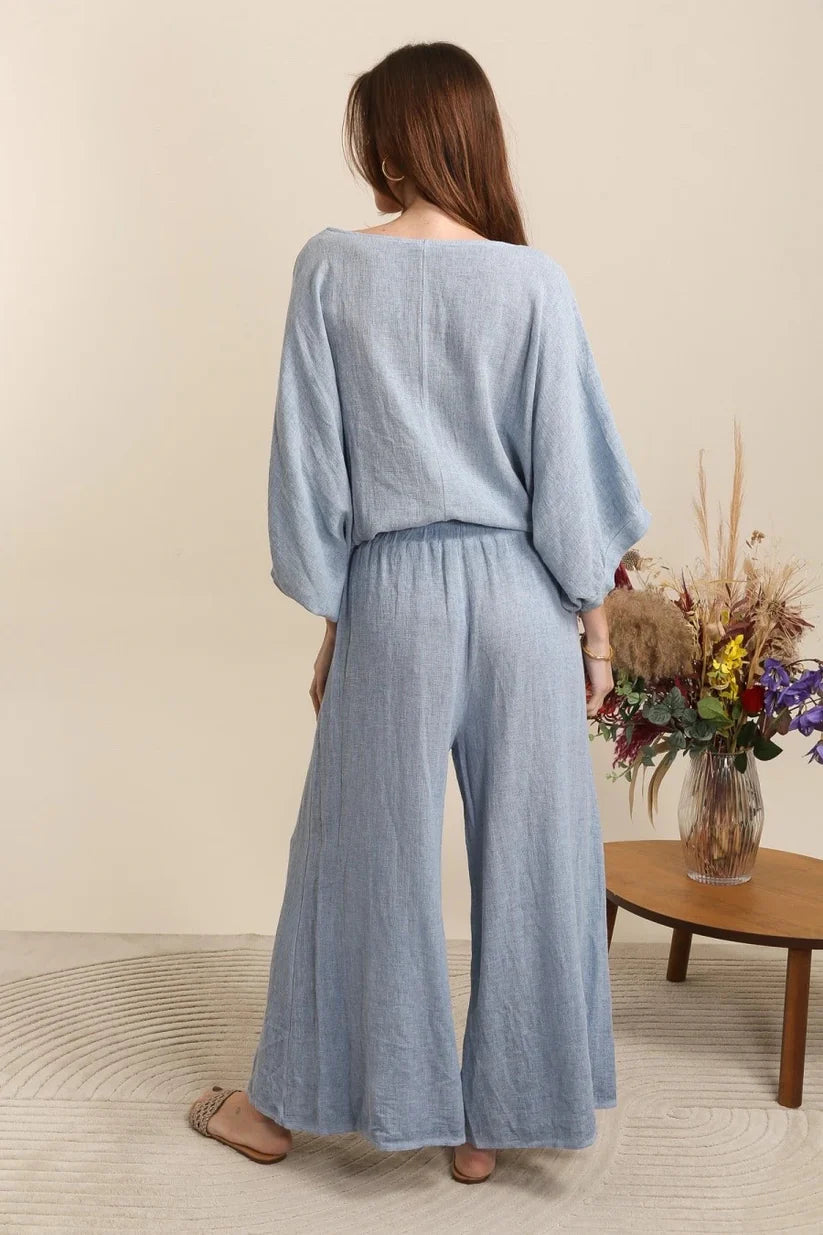 Tia Button Linen Trousers