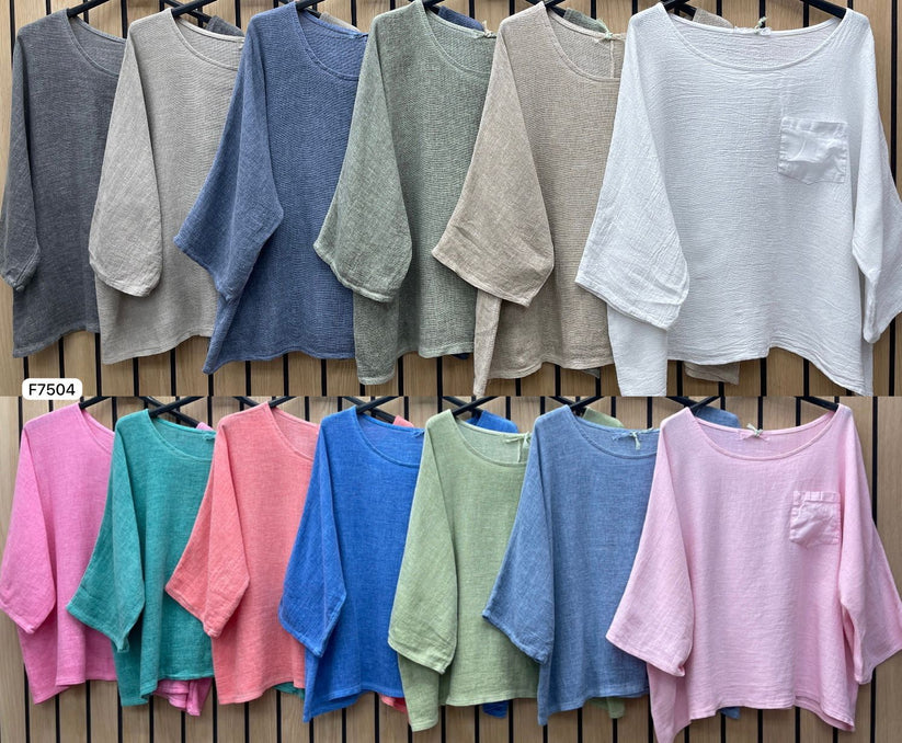 Charlie Linen Pocket Top