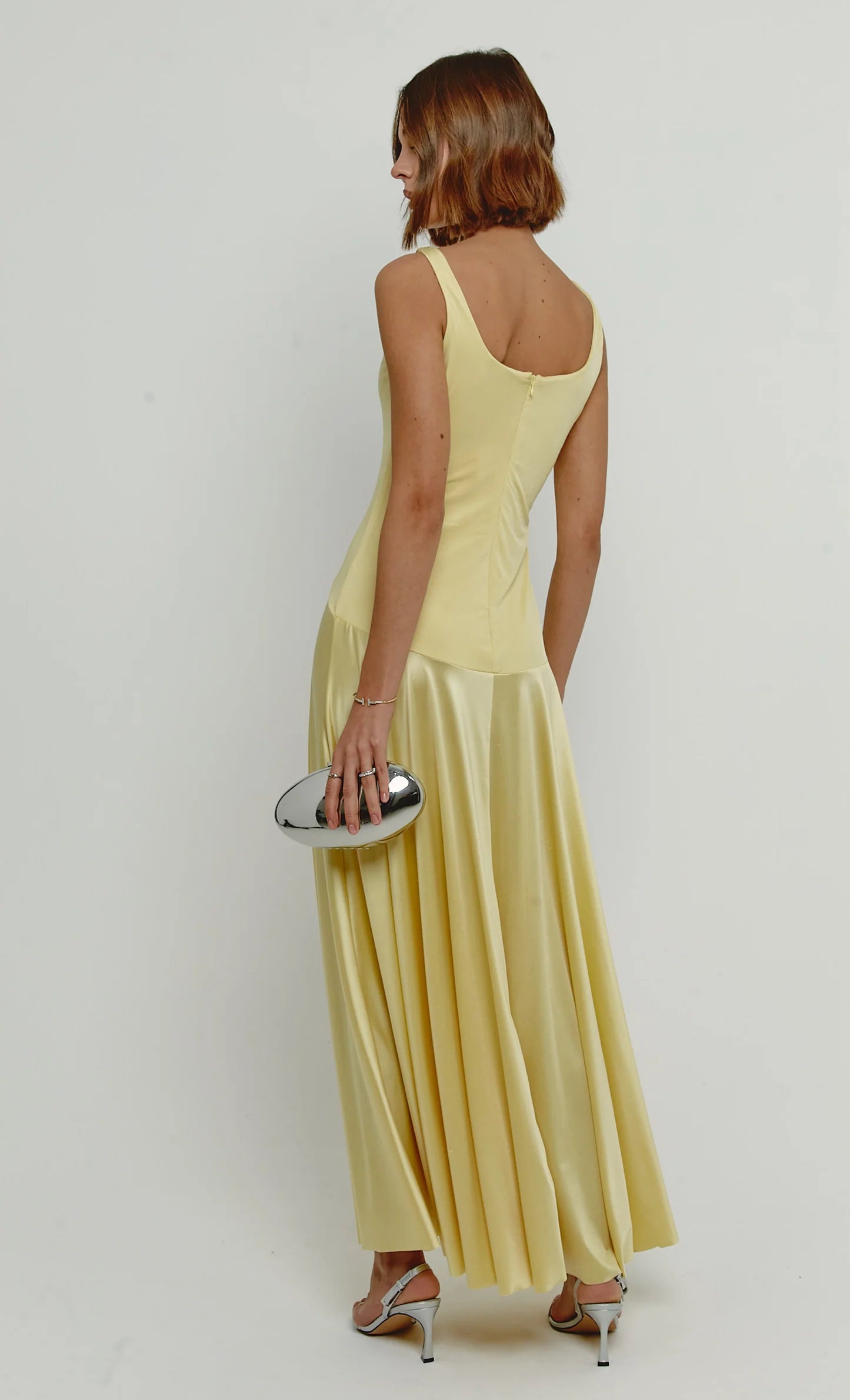 Curved Drop Waist Maxi Dress