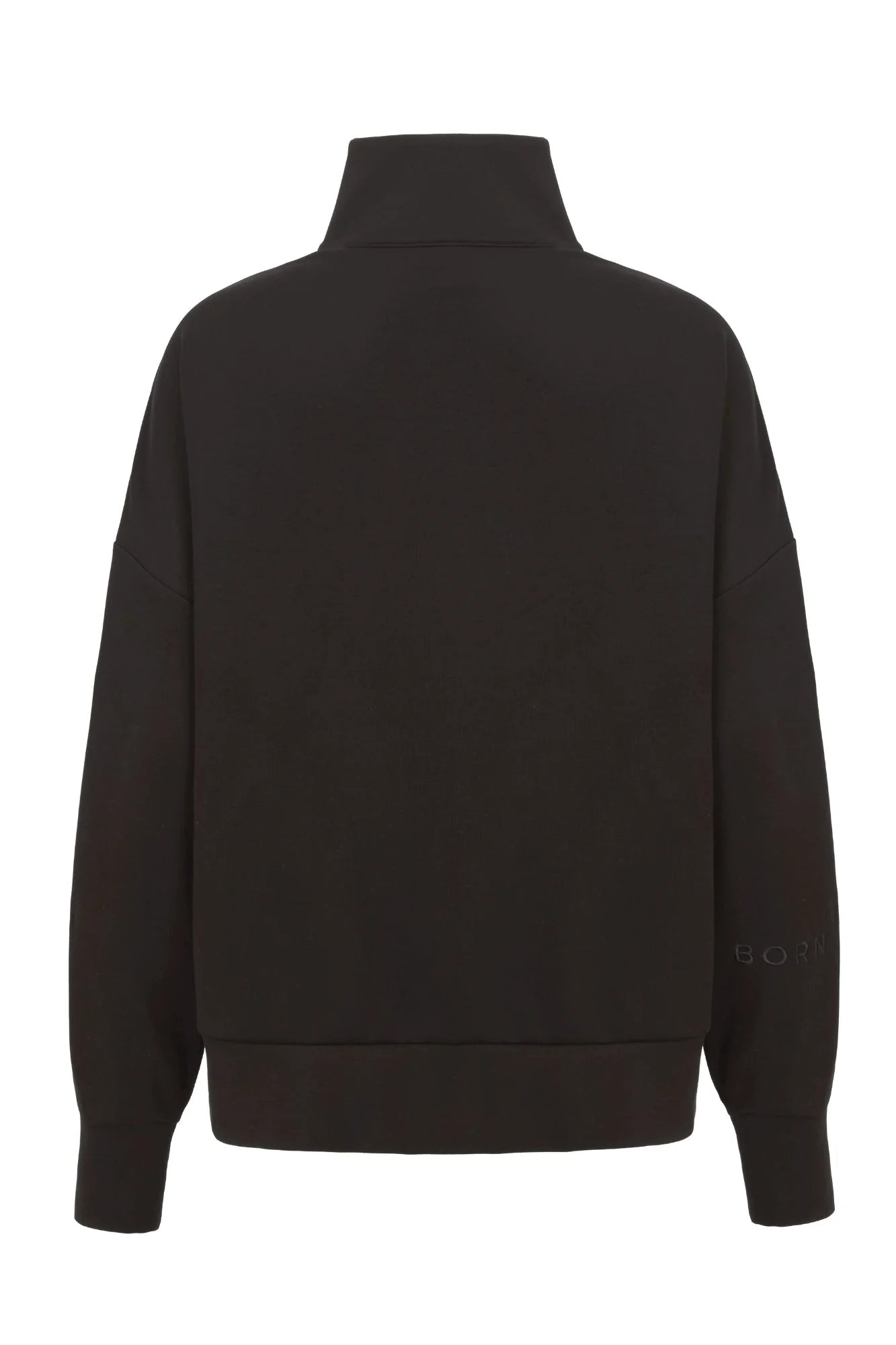 Supersoft Half Zip Sweatshirt - Black- by Born Nouli