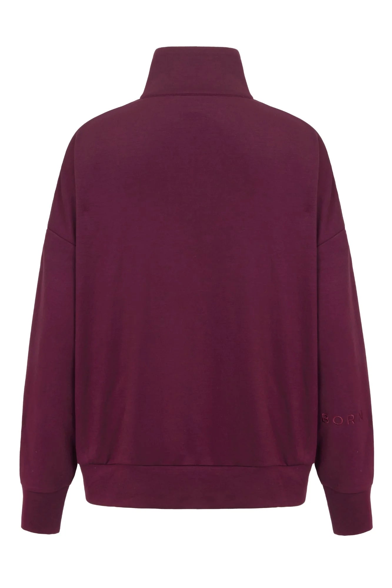 Supersoft Half Zip Sweatshirt - Dark Cherry - by Born Nouli