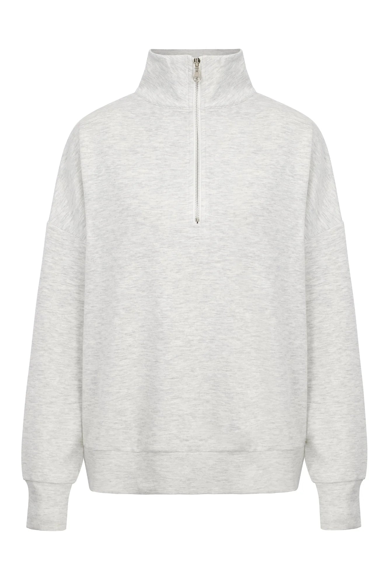 Supersoft Half Zip Sweatshirt - Oat Marl - by Born Nouli