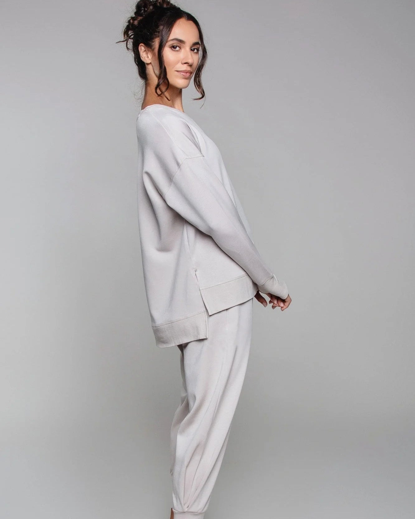 Supersoft Longline Sweatshirt - Oat - by Born Nouli