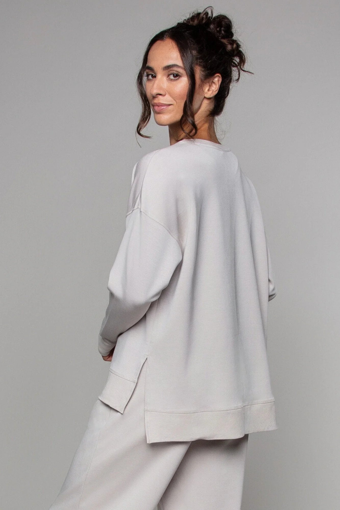 Supersoft Longline Sweatshirt - Oat - by Born Nouli