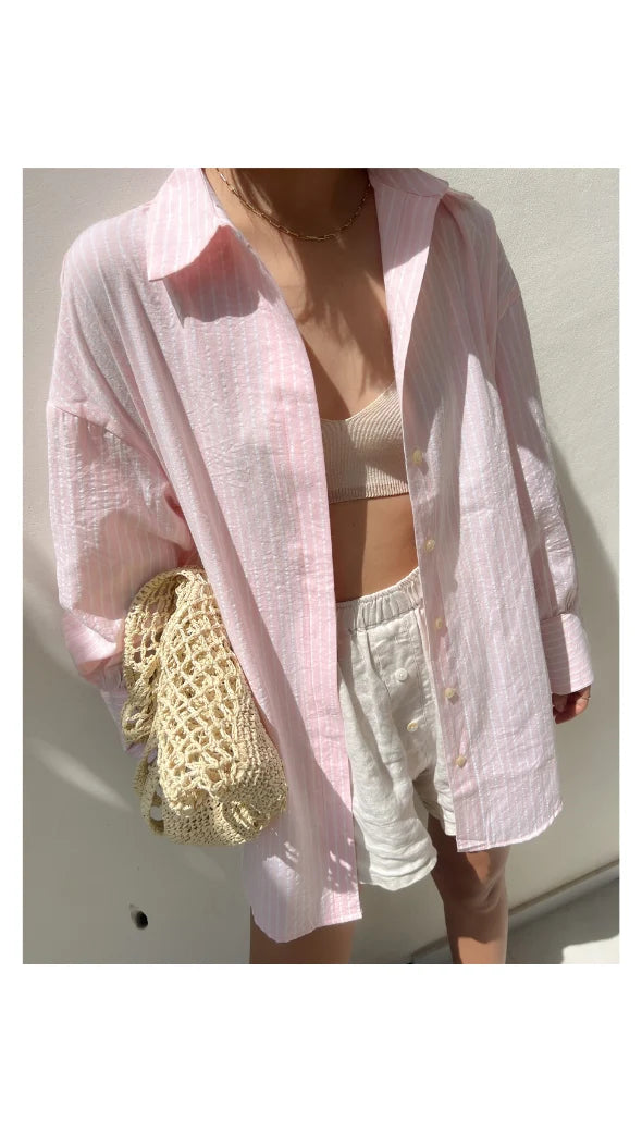 Taylor Shirt - Pink Stripe - by Chali