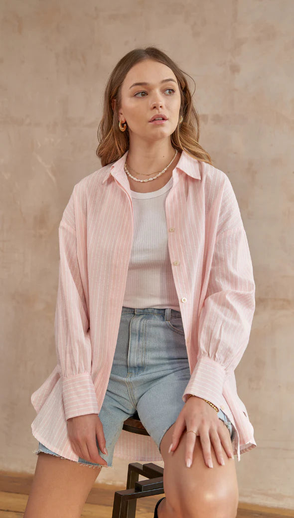 Taylor Shirt - Pink Stripe - by Chali