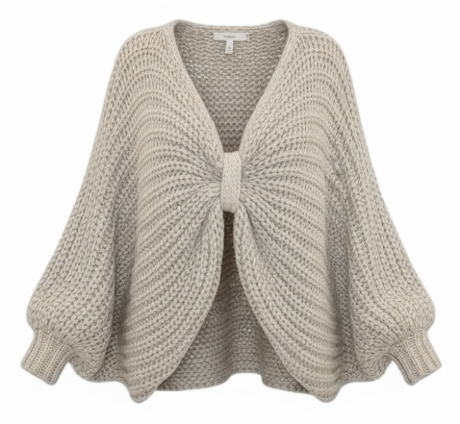 BOW SHAPED EFFECT KNITTED JUMPER
