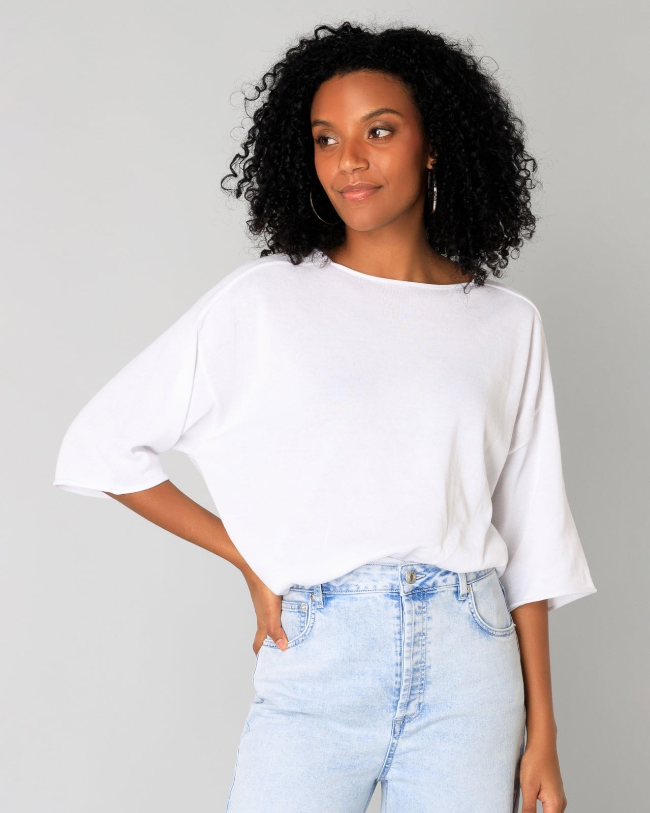 Sanja White Cotton Top - by Yest