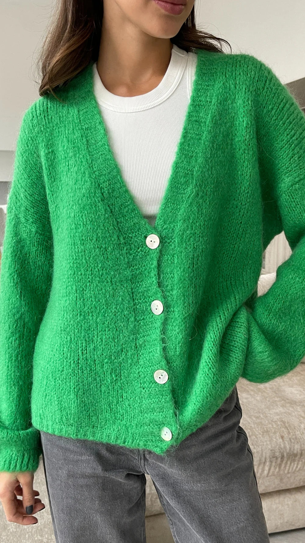 Ruby Cardigan - Green - by Charli