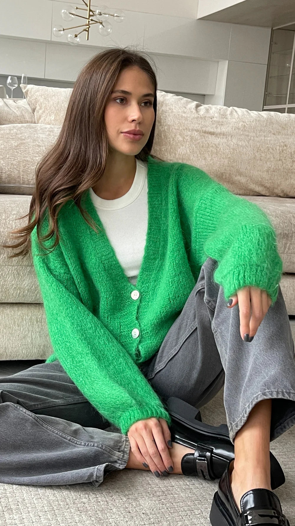 Ruby Cardigan - Green - by Charli