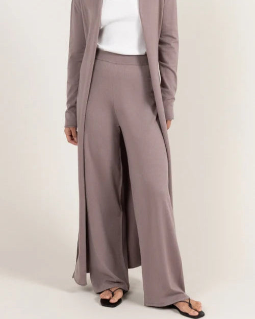 Sofia Knit Trousers - Mink - by Charli