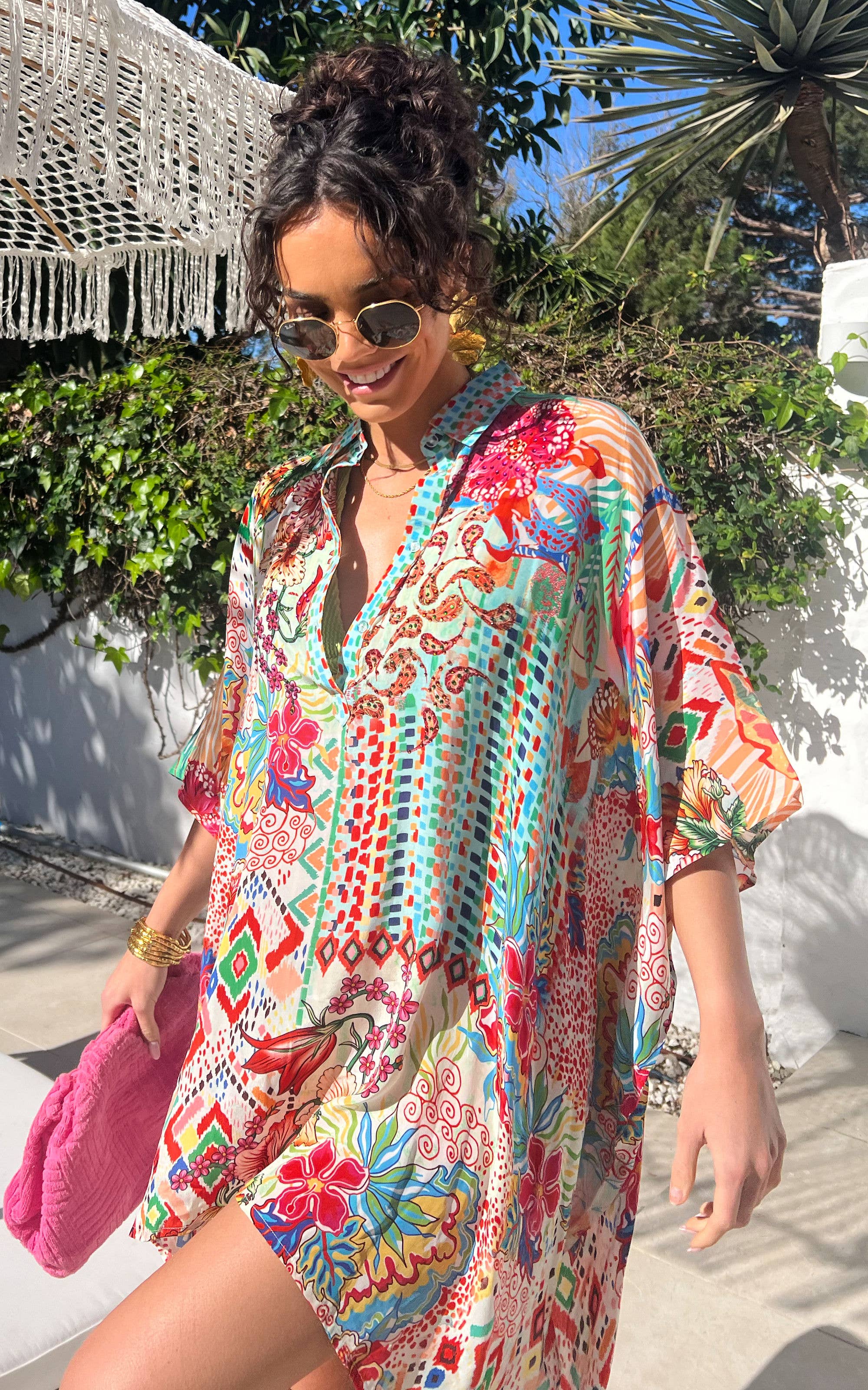 Elora Mini Shirt Dress / Cover Up