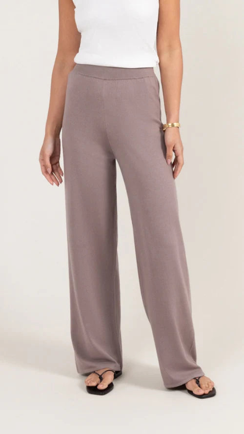 Sofia Knit Trousers - Mink - by Charli