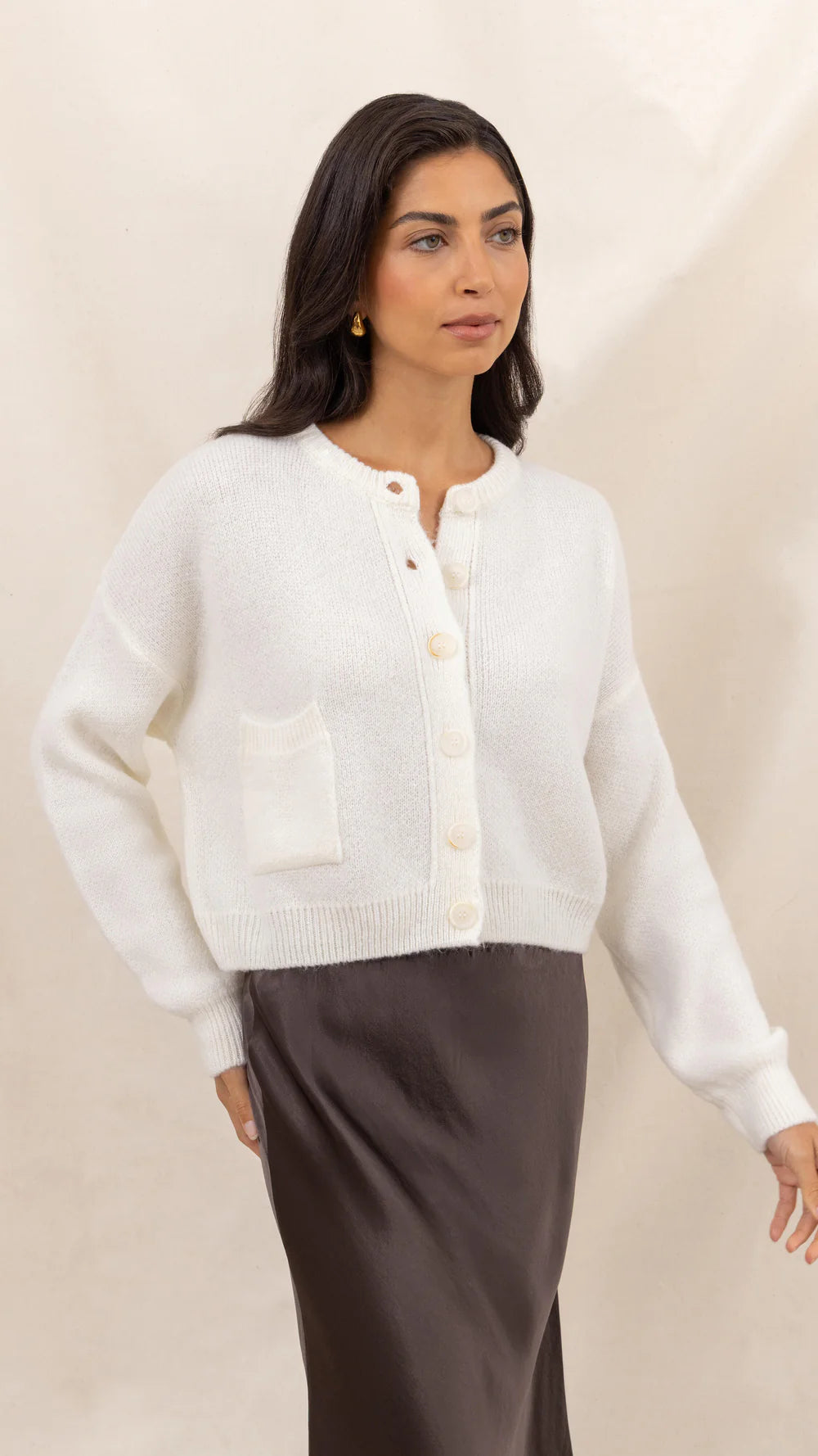 Carla Cardigan - Ivory - by Charli
