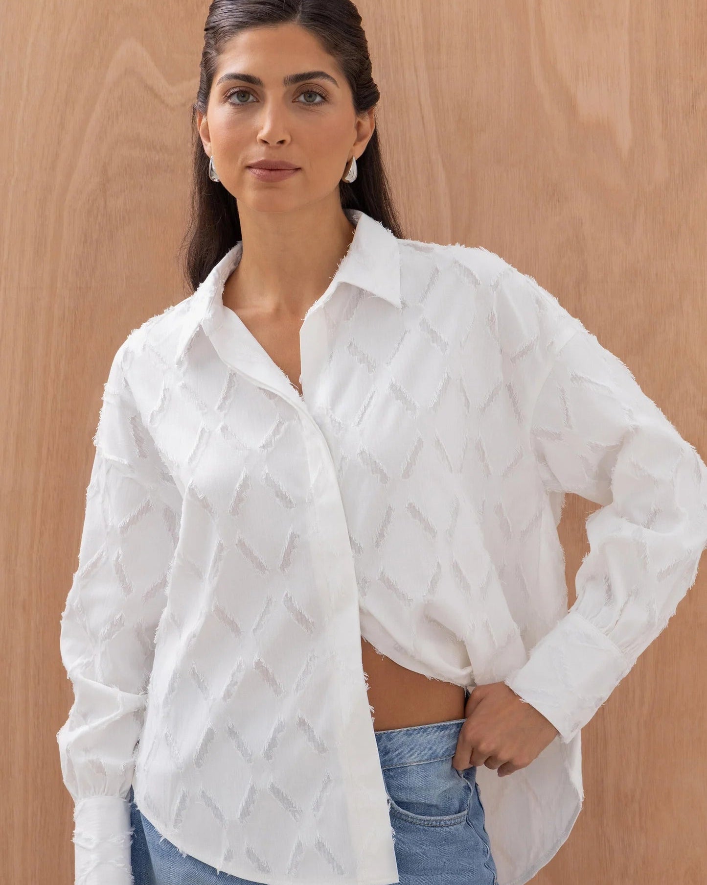 Marlowe Shirt - White Stripe - by Charli