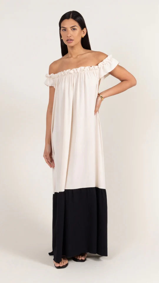 Alexia Bardot Dress- Black/Ivory
