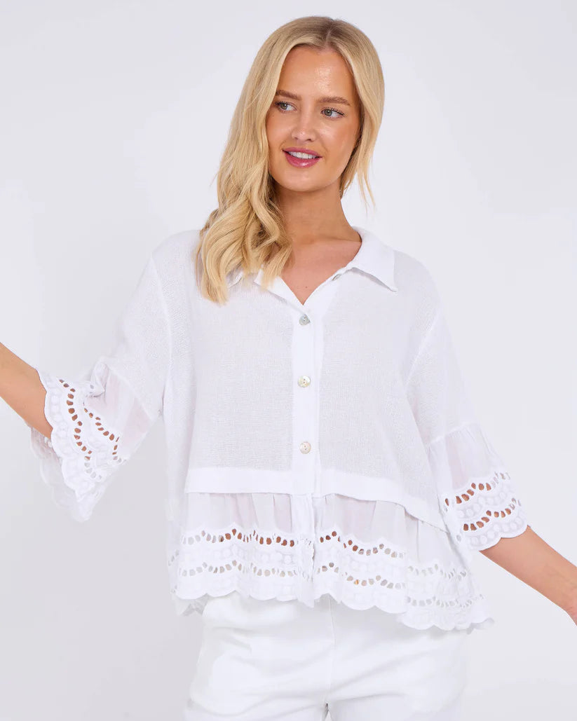 Terri Washed Linen/Cotton Mix Anglaise Shirt