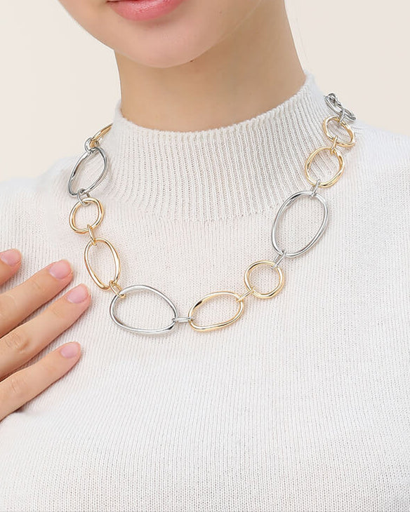 Gold & Silver Tone Clasp Necklace