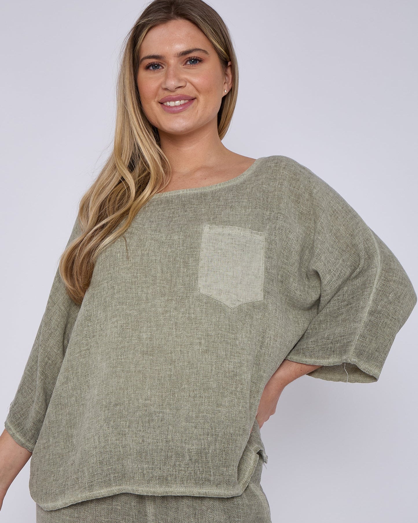 Charlie Linen Pocket Top