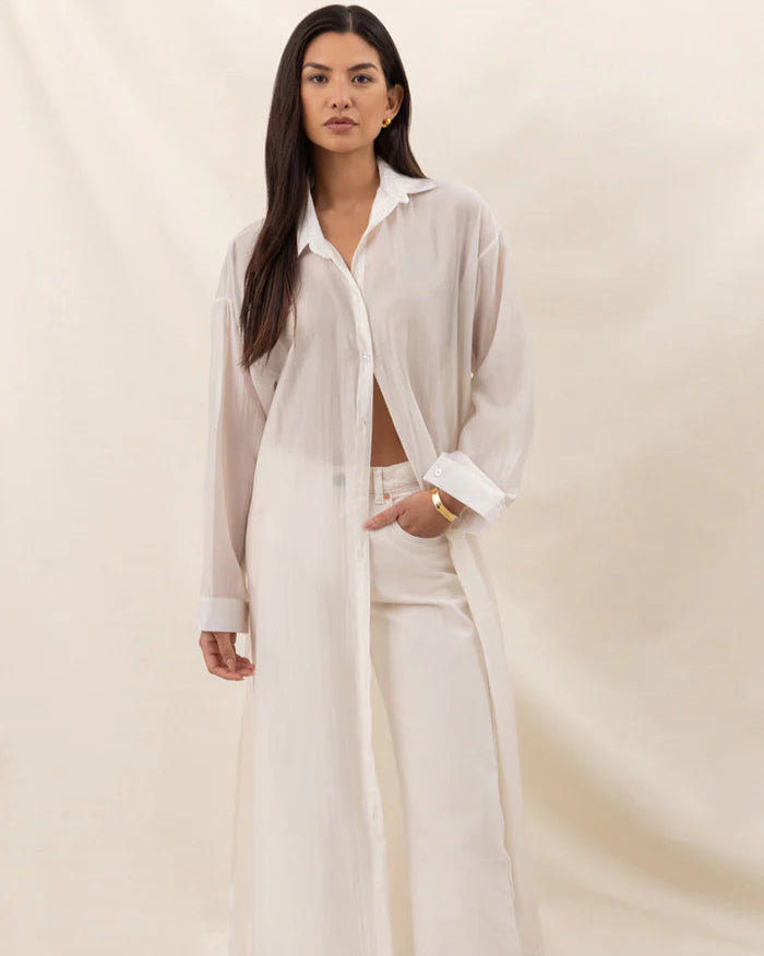 Izzie Long Shirt - Ivory