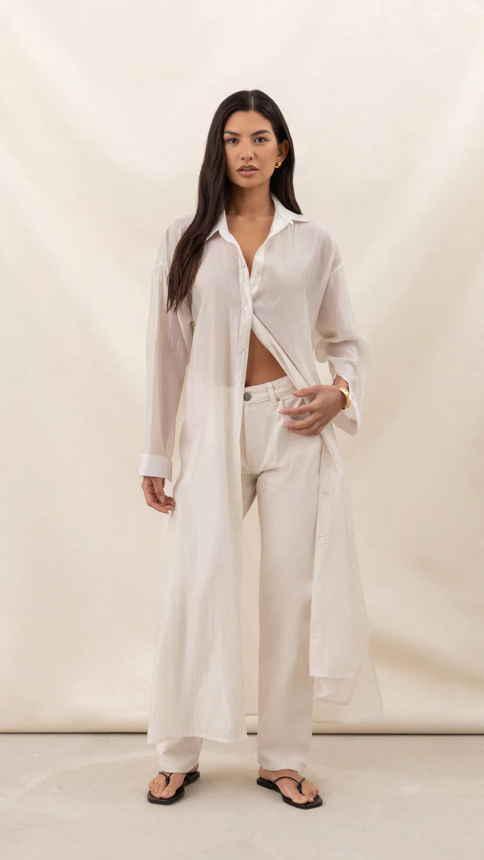 Izzie Long Shirt - Ivory