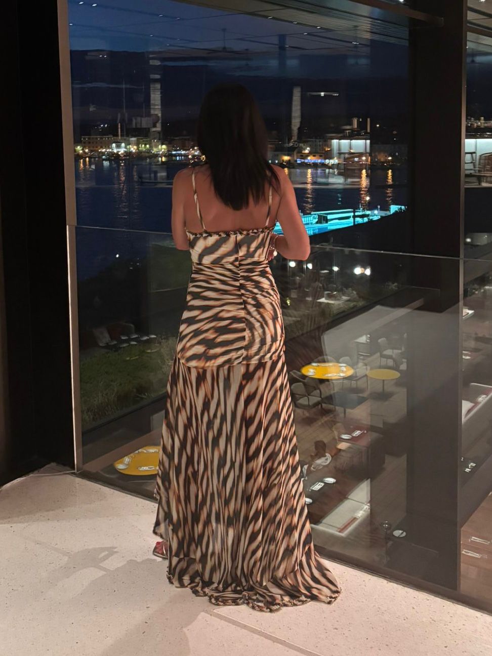 Kiata Maxi Dress - Chocolate Animal Print