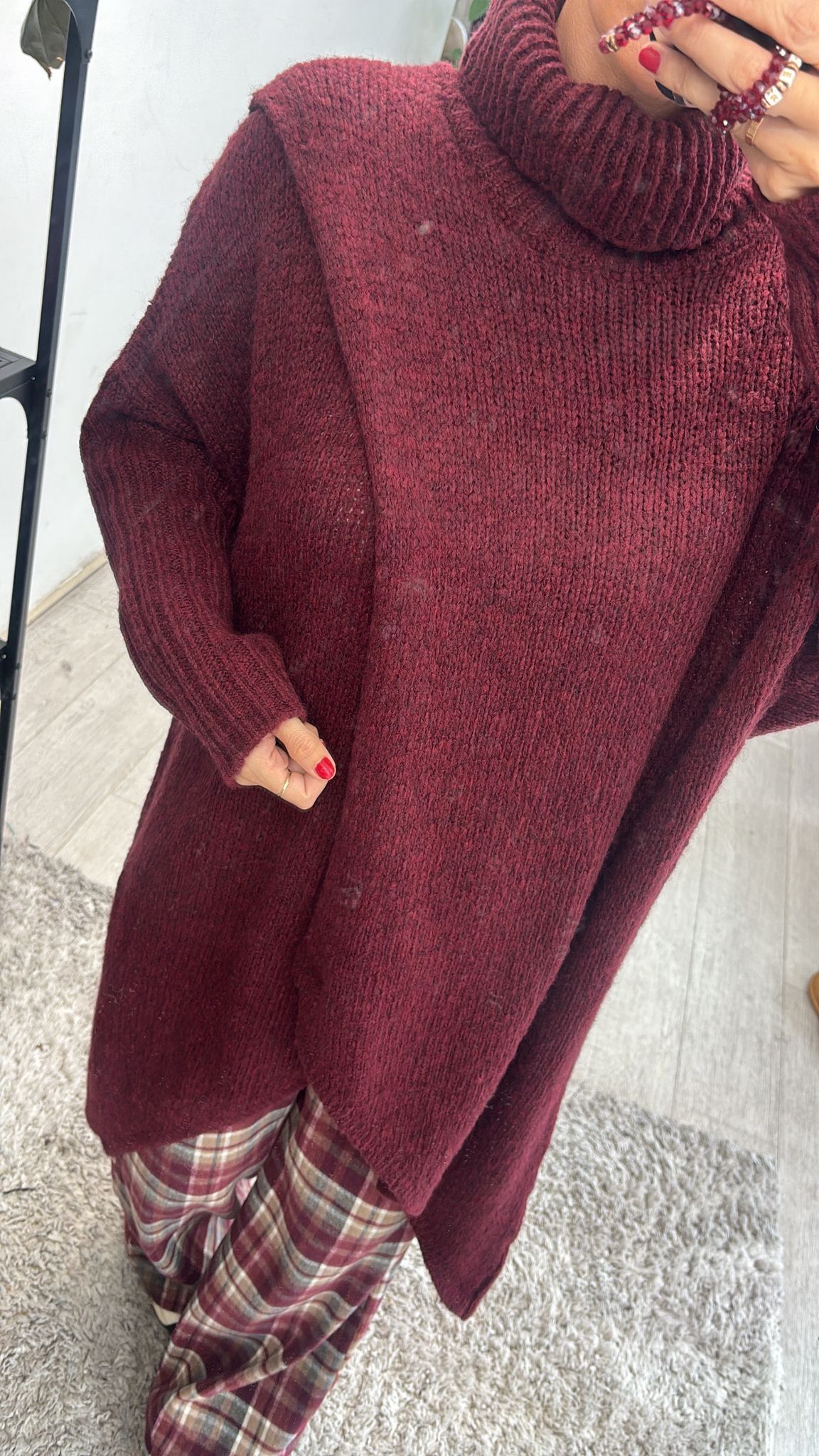 Urban Long Asymmetric High Neck Jumper