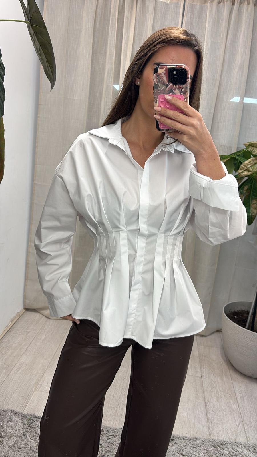 Poplin Crisp White Pleated Shirt