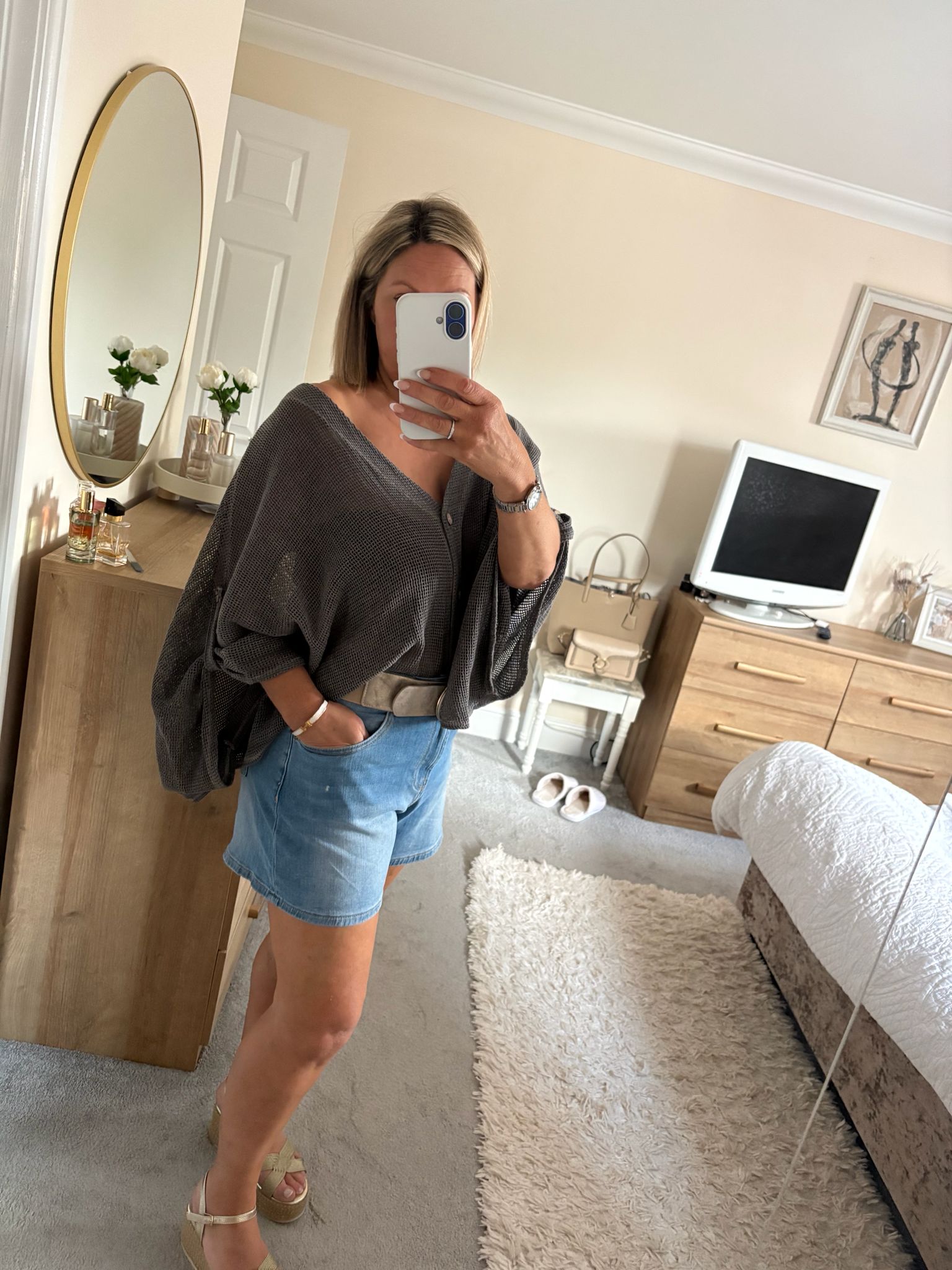 Maya MESH BUTTON CARDIGAN
