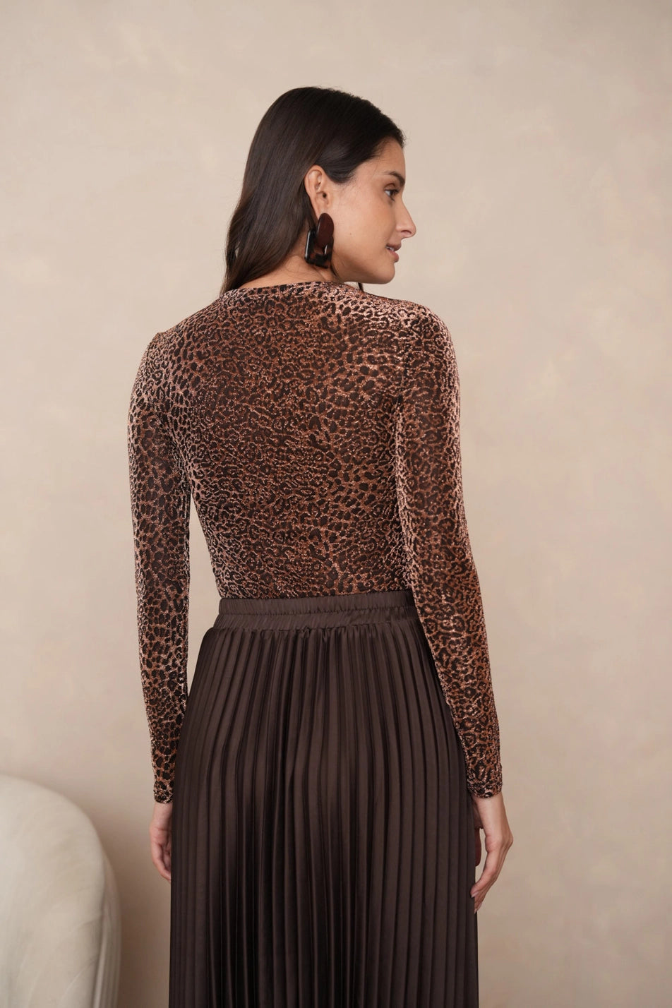 Shiny Leopard Print Top