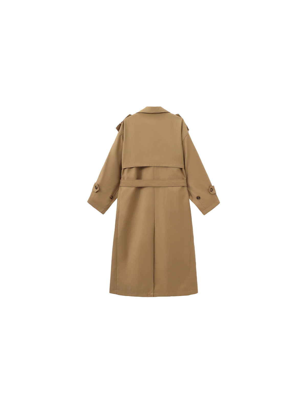 Classic British-Style Double-Breasted Trench Coat: Khaki / S