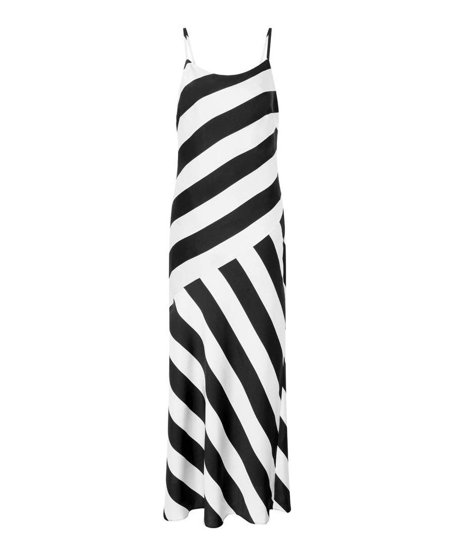 Mono Stripe Maxi Dress