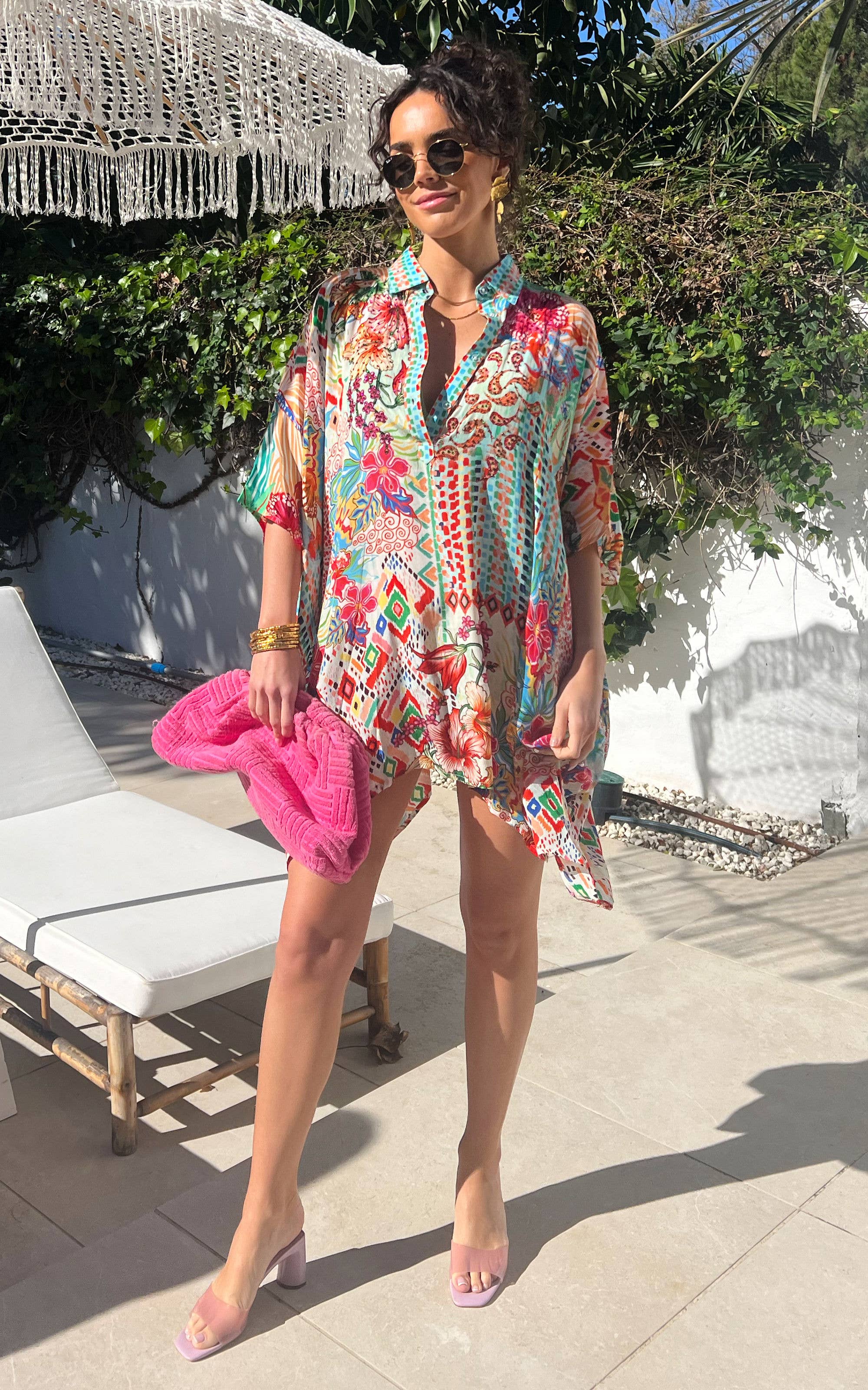 Elora Mini Shirt Dress / Cover Up