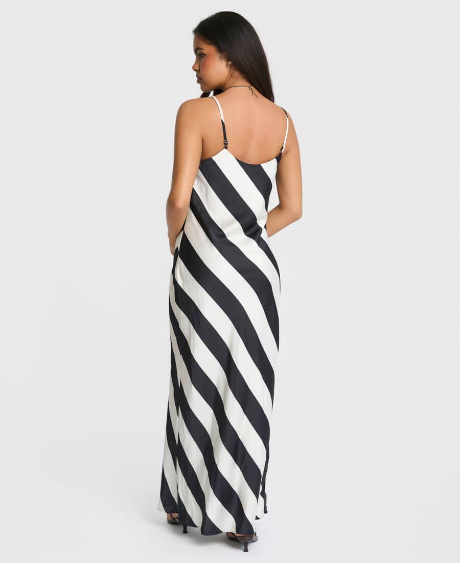 Mono Stripe Maxi Dress