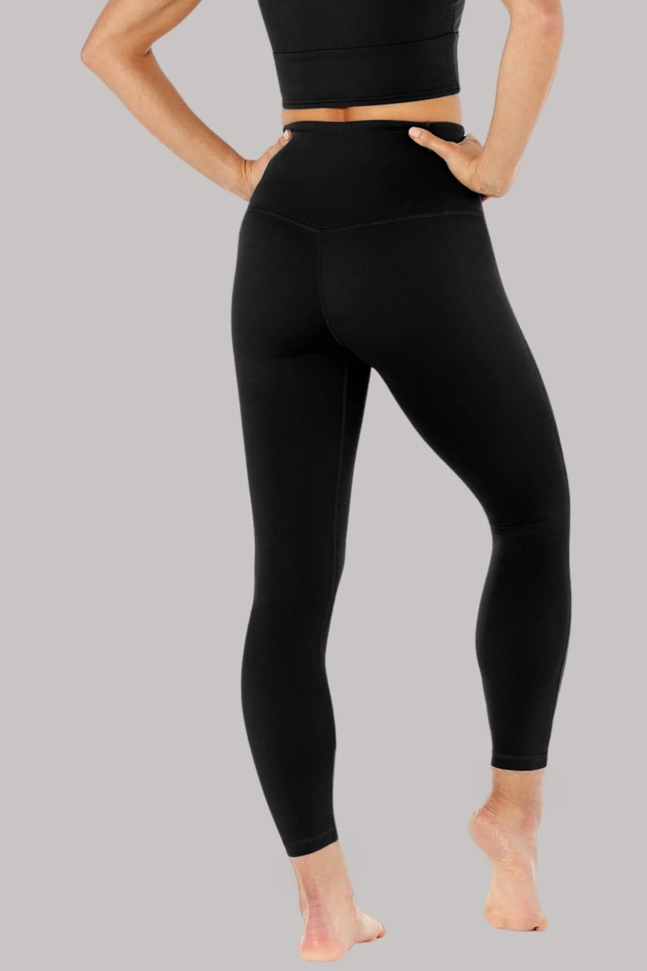 Elevate All Day Ultra High Waist 7/8 Legging -  Black - by Born Nouli