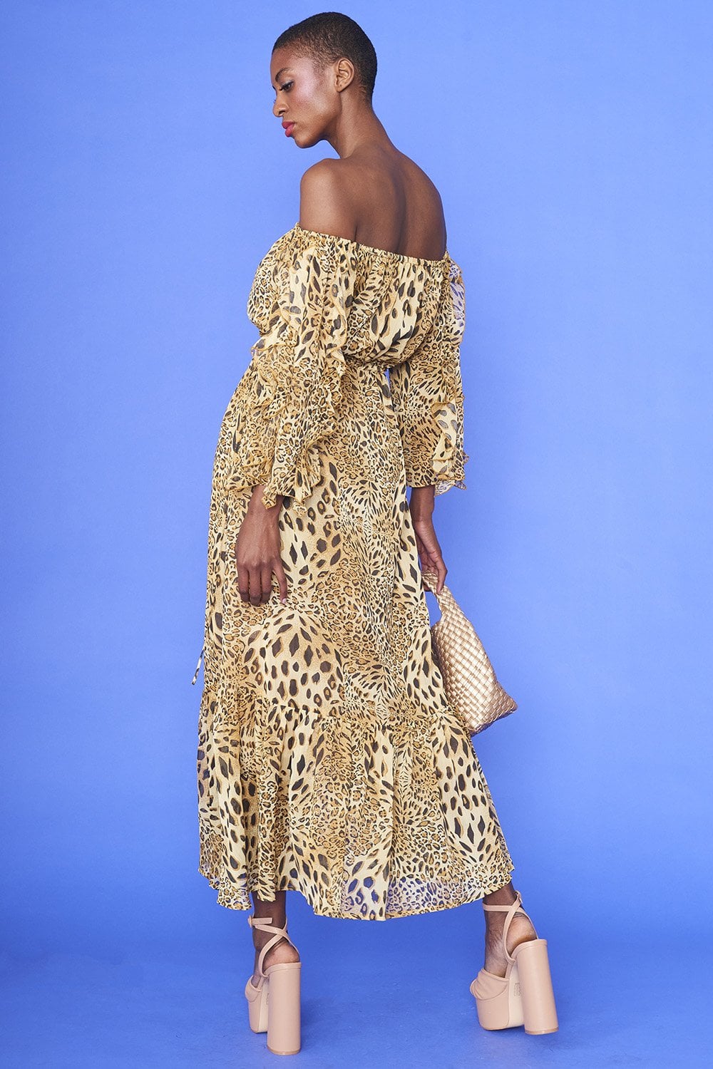 Capri Silk Blend Animal Print Maxi Dress