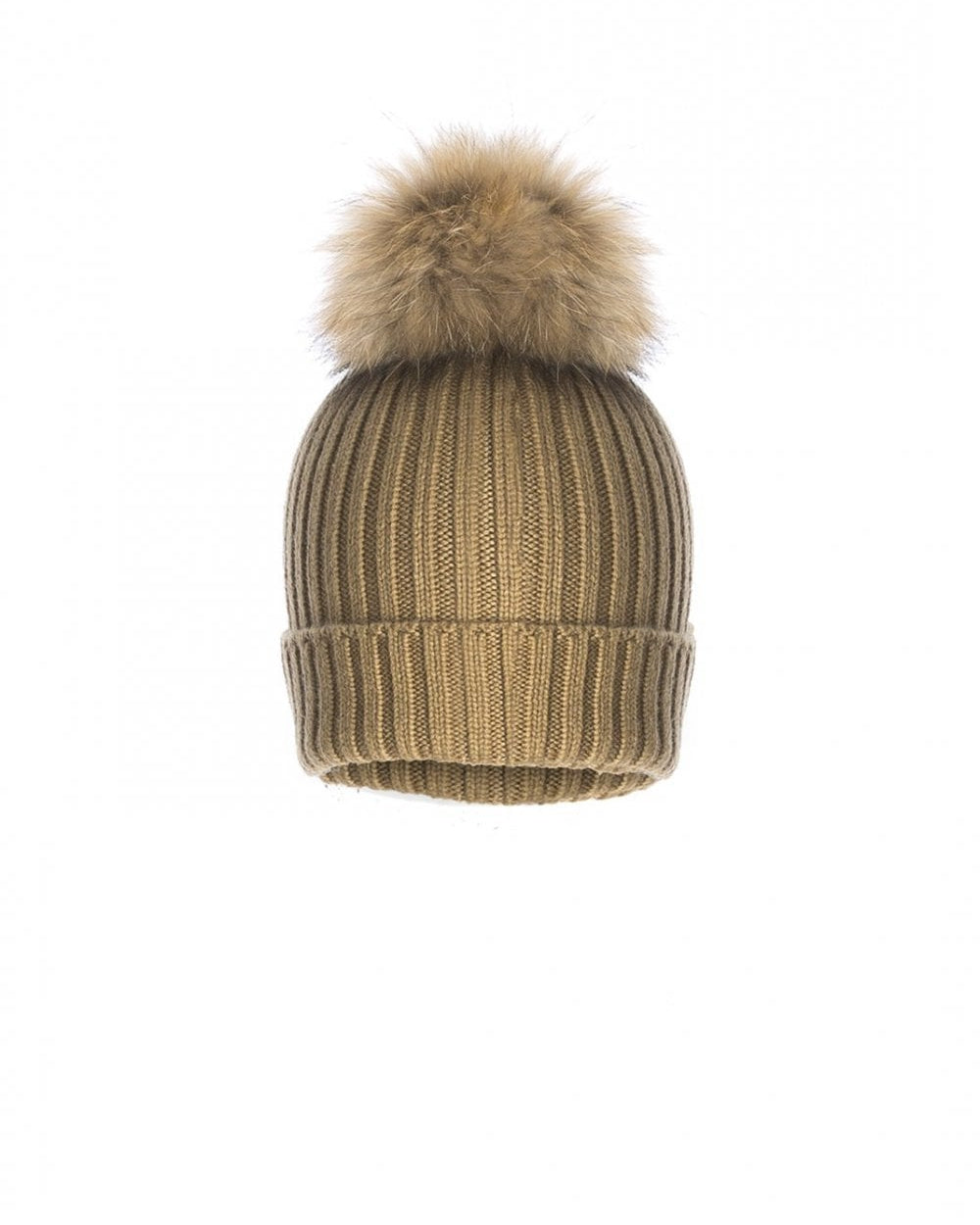 Mocha Fur Pom Pom Hat - by Jayley