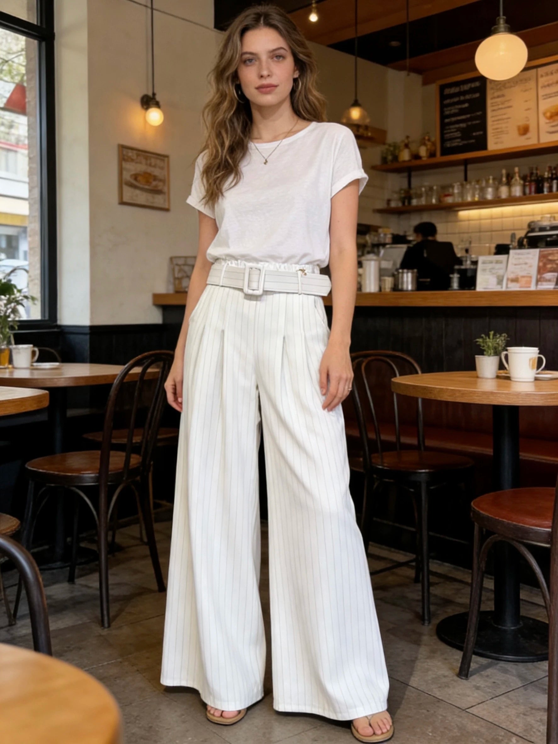 Pinstripe Palazzo Pants