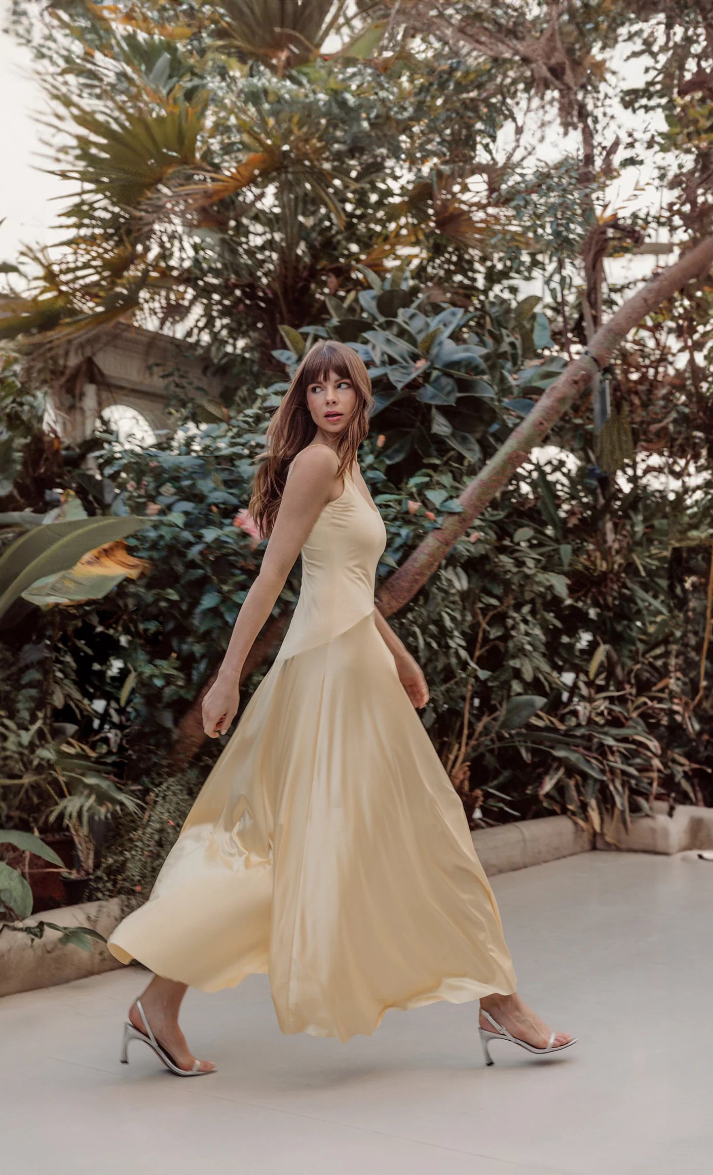 Curved Drop Waist Maxi Dress