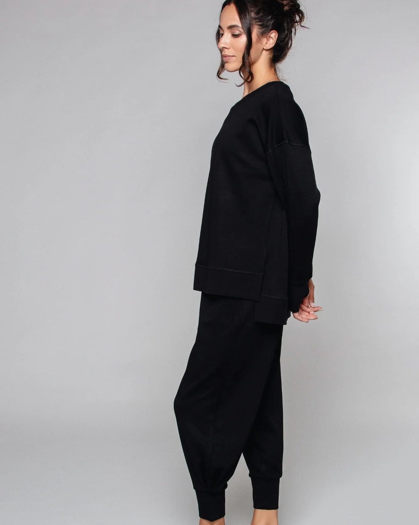 Supersoft Cuffed Sweatpant - Black - by Born Nouli