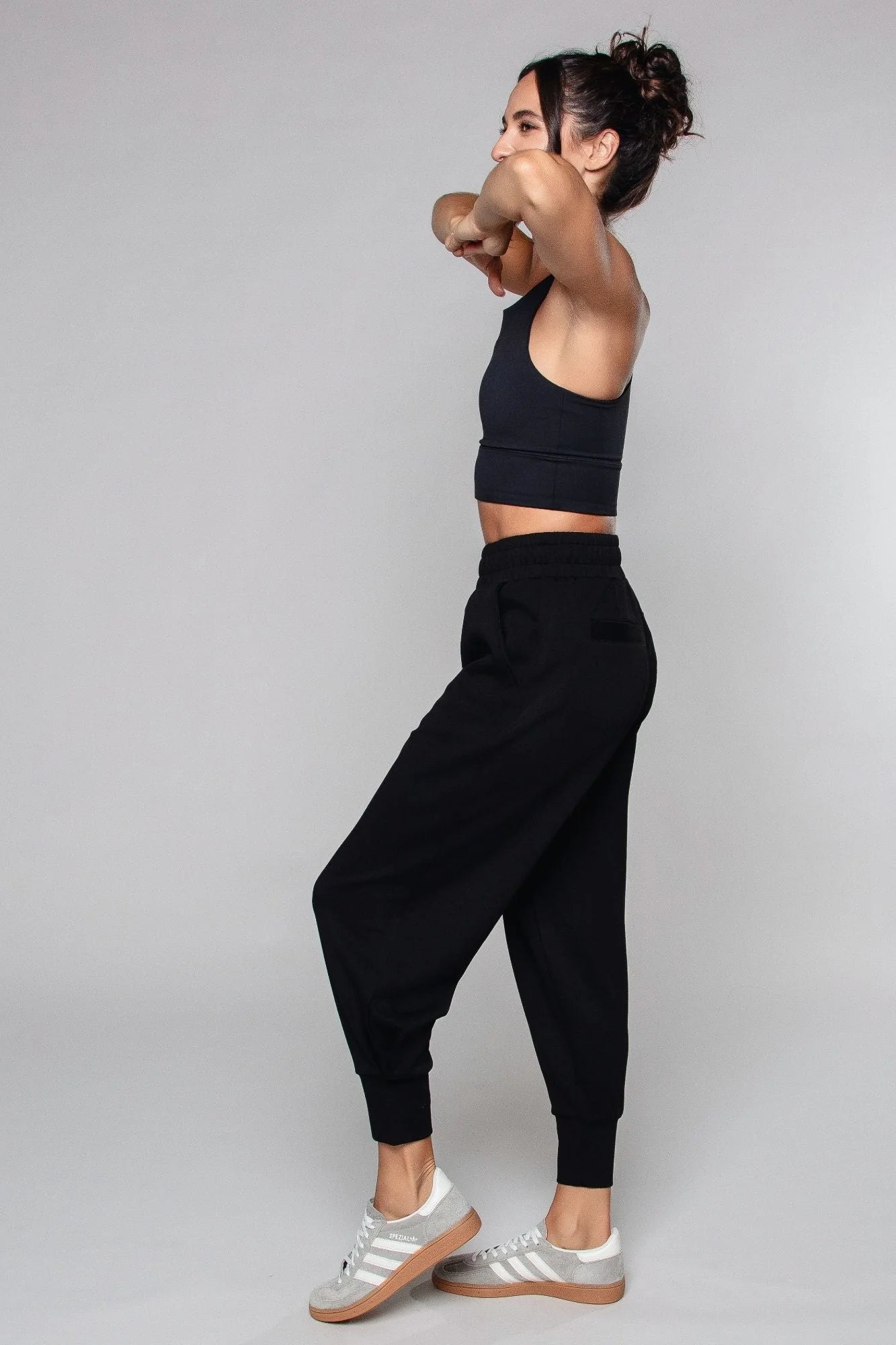 Supersoft Cuffed Sweatpant - Black - by Born Nouli